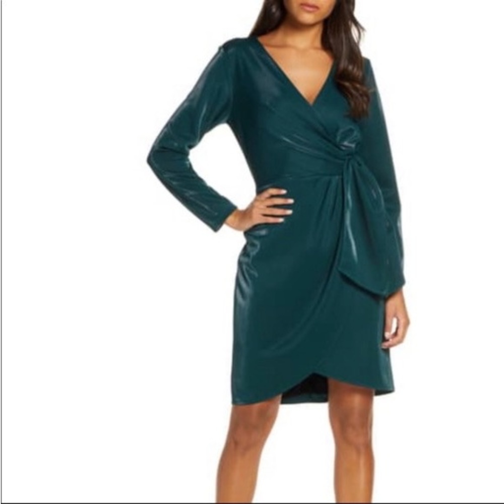 Gorgeous Liquid Jersey Long Sleeve Faux Wrap